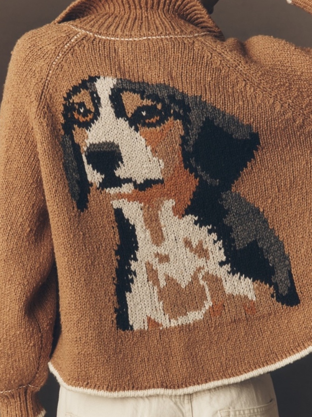 🐾Anthropologie Jesse Dog Icon Caridgan Sweater Pilcro Beagle Large